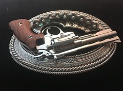 (MADE BY ORDER) BUCKLE HANDMADE STAINLESS STEEL WESTERN STYLE GUN PYTHON #2