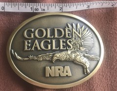 *** NRA Golden Eagles 2013 Limited Edition Belt Buckle – in Box with Certificate