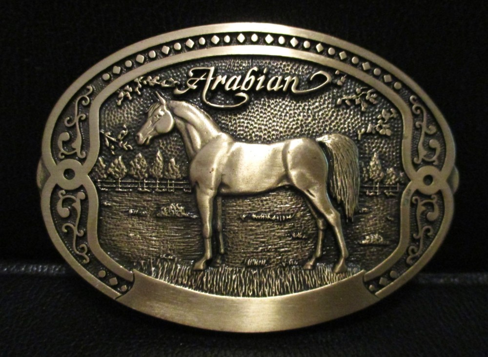*TONY LAMA Arabian Horse Brass Belt Buckle Horse Breeder Series FIRST Edition