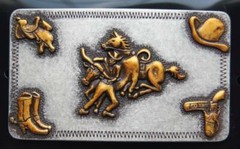 Nocona Western Steer Wrestling Belt Buckle 37598