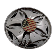 Men Women Silver Metal Buckle Spinning USA Flag United States America Hip Hop