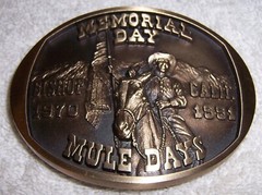 Mule Days 1991 Bishop California Solid Bronze Metal Belt Buckle