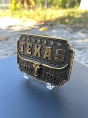 Vintage Bronze Texas Longhorn Belt Buckle – Est. 1836 Commemorative Edition