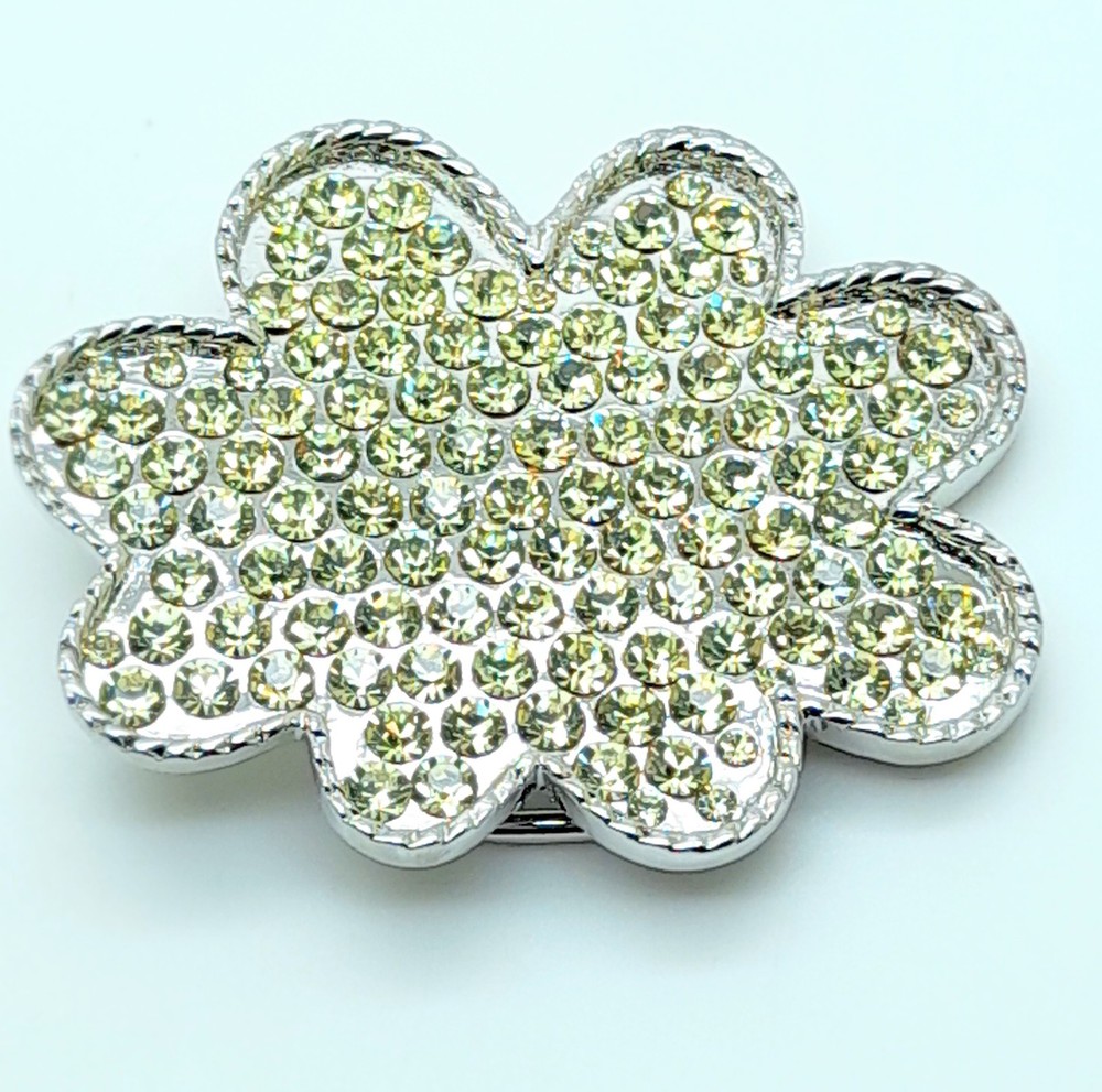Handmade western style classic Belt Buckle Silver Metal clear rhinestone fashion