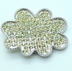 Handmade western style classic Belt Buckle Silver Metal clear rhinestone fashion