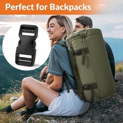 6 Set 1&Prime; Wide Quick Release Buckle with 12 Pcs Strap Clips, Heavy Duty Side Rele