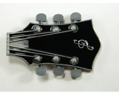 Black Guitar Headstock Belt Buckle