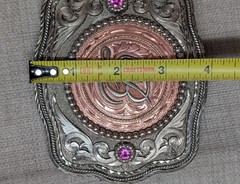 vintage RRR belt buckle OVERSIZED western cowboy BARAJAS rodeo ready ranchwear