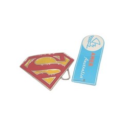 Superman Silver Red/yellow logo buckle metal belt NWT
