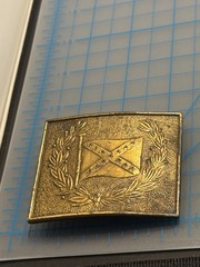 E-108 Bergamot Brass Works Belt buckle B-132 Flag American History From 70s