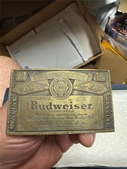 Vintage Budweiser Brass Belt Buckle