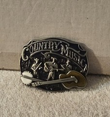 COUNTRY MUSIC BAND BANJO GUITAR COWBOY RODEO WESTERN BELT BUCKLE