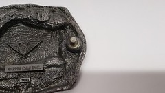 C&J BELT BUCKLE Train Engine #203 Indian Warrior Headdress, 1996 #1691 Eagle