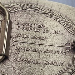 Vintage 1978 Solid Bronze Eagle Belt Buckle Steven L Knight USA