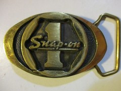 SNAP-ON TOOLS #1 VINTAGE SPP-455 SOLID BRASS BTS OVAL BELT BUCKLE MADE IN USA