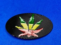 Cannabis Marijuana Pot Leaf Ganga Rasta Green Yellow Red Colors Belt Buckle
