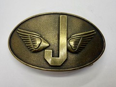 Monogram Flying Letter J Aviator Wings Taiwan Made Belt Buckle