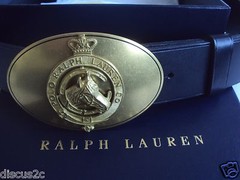 BNWT THE ORIGINAL RALPH LAUREN BIG HORSE HEAD CROWN BUCKLE BELT 36