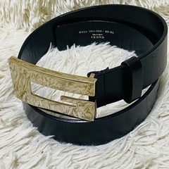 GUCCI Pre-Owned Belt Black Mark Leather