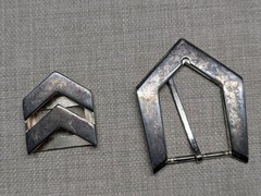 vintage 2PC belt buckle set ARROWHEAD cowboy WESTERN native american indian