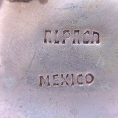 Vintage Alpaca Mexico Inlay Turquoise Silver Cowboy Boot Belt Buckle