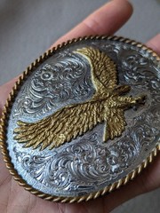 4&Prime; vintage MONTANA SILVERSMITHS silver plate EAGLE western RODEO cowboy