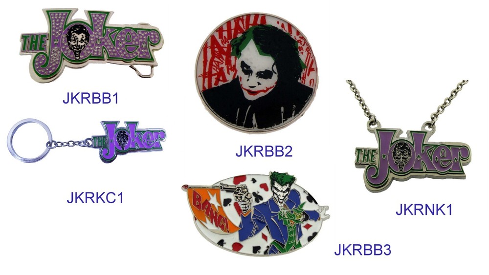 Batman Joker Villain Belt Buckles Keychain Necklace Halloween Party Mens Costume