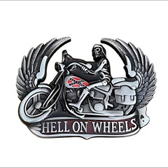 Rider Belt Buckle HELL ON WHEELS Western Style Motorcycle Buckle