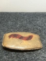 Rooster Leather Belt Buckle Mens Brown Rectangular Western Farm Ranch Cowboy