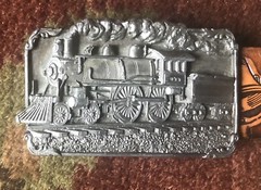 vintage Railroad Buckle and Belt (Siskiyou Buckle Co)