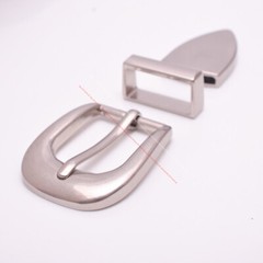 25mm Shiny Silver Western Single Prong End Bar Belt Buckle Loop Tip 3-Piece Set