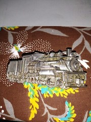 Vintage 1983 The Great American Buckle Co. Steam Engine Train Silver #1083 USA