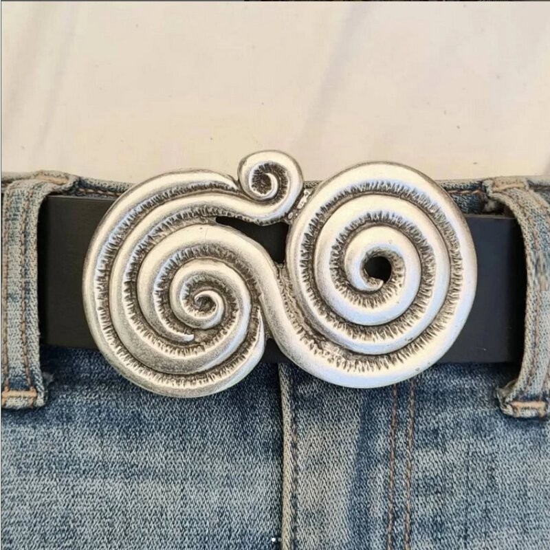 Belt buckle with spiral pattern belt buckle buckle 4 cm removable belt buckle