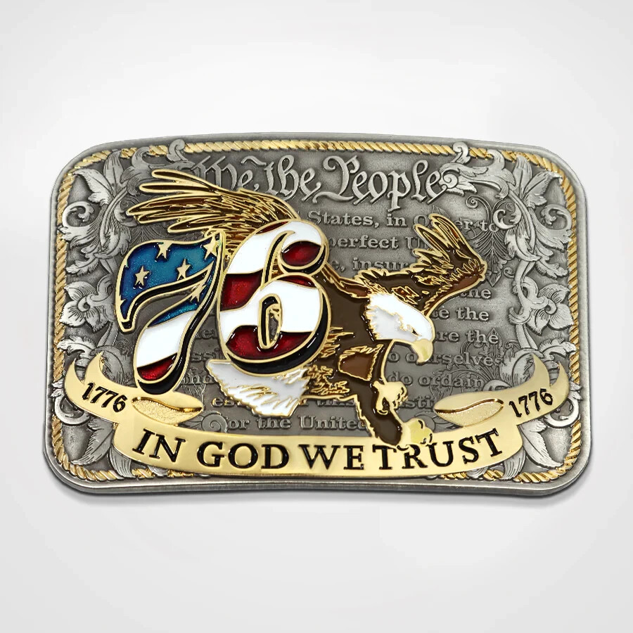 1776 WE THE PEOPLE IN GOD WE TRUST 3D BELT BUCKLE