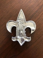 Quebec Fleur De Lys Blue Rhinestones Detailed Flower Metal Unisex Belt Buckle