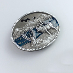 New Original Vintage Deer Wild Life Western Oval Belt Buckle