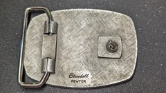 PEWTER RED JACKET SHIP BELT BUCKLE MADE BY BLAISDELL