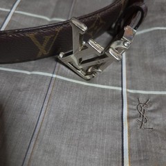 Louis Vuitton Pre-Owned Belt Monogram 3Cm Width Length 102 Buckle 5Cm