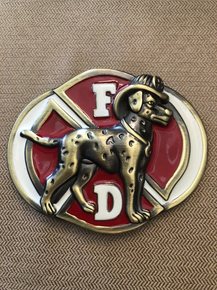 Fire Dept. Department Dalmation Dog Crest Belt Buckle