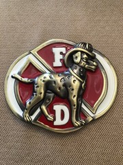 Fire Dept. Department Dalmation Dog Crest Belt Buckle