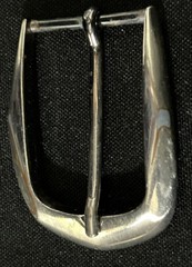 Silver With Copper Faceted Sides Mixed Metal Belt Buckle Vintage 2&Prime; W