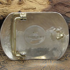 Rosco Scott Turquoise Sterling Silver Overlay Belt Buckle