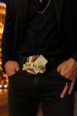 Men Women Bling Big Gold Metal Belt Buckle Royal Flush Cards Las Vegas Casino