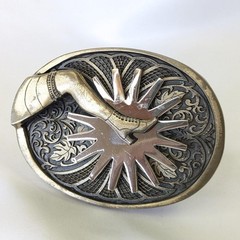 The Gal Leg Spinning Spur Belt Buckle Western Brass Silver Award Design Medals