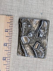 vintage 1970s belt buckle HEAVY EQUIPMENT brutalist WESTERN john deere CAT work