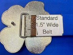 Lucky Four Leaf Clover Enameled Shamrock Large Belt Buckle with Bottle Opener