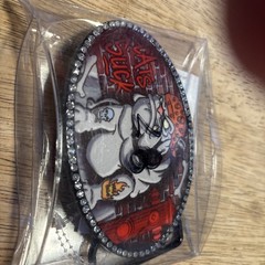 2 Fly Fresh Bull Dogs Gothic 4 1/4 Belt Buckles w/Rhinestones USA made