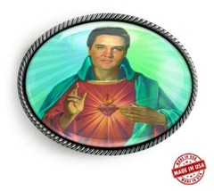 Elvis Christ Sacred Heart Handmade Artisan Rockabilly Belt Buckle
