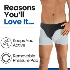 Hernia Belt for Men Inguinal Support | Groin or Lower Medium, Black