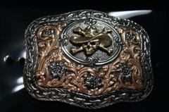 Crumrine Western Belt Buckle Cowboy Skull C10141